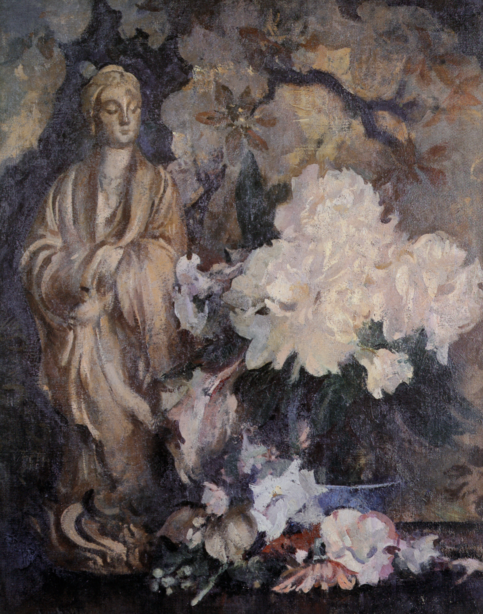 Still Life with Oriental Statue - Edmund Charles Tarbell - WikiArt.org