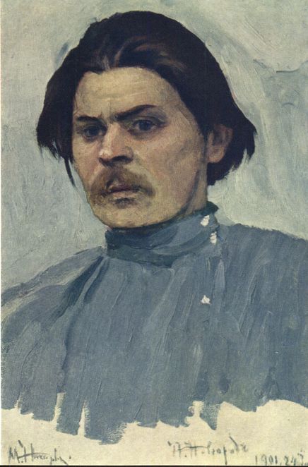 Portrait of Maxim Gorky - Mikhail Nesterov - portrait-of-maxim-gorky-1901