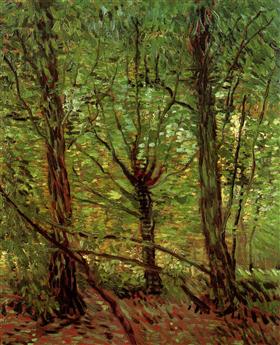 Los árboles y maleza, Vincent van Gogh