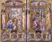 Adoration of the Magi and Solomon Adored by the Queen of Sheba - Giulio Clovio