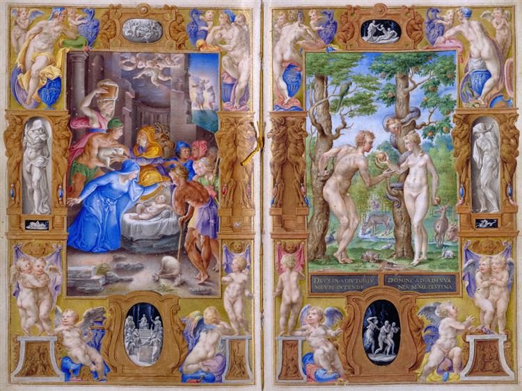 Nativity and Adam and Eve, 1546 - Giulio Clovio