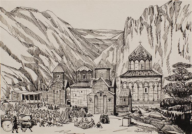 Khtskonk. Illustration for the collection “Armenian Folk Tales”, 1929 - Мартирос Сарьян