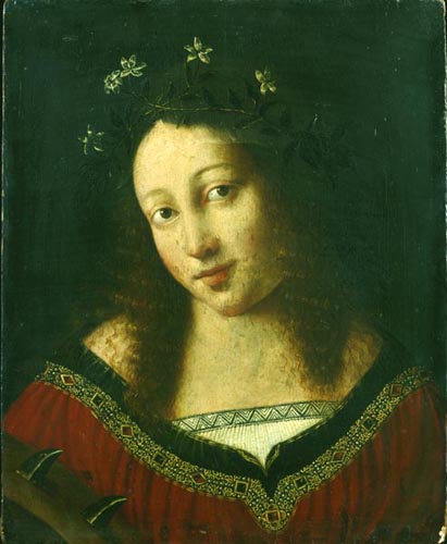 Young Woman as Saint Catherine - Бартоломео Венето