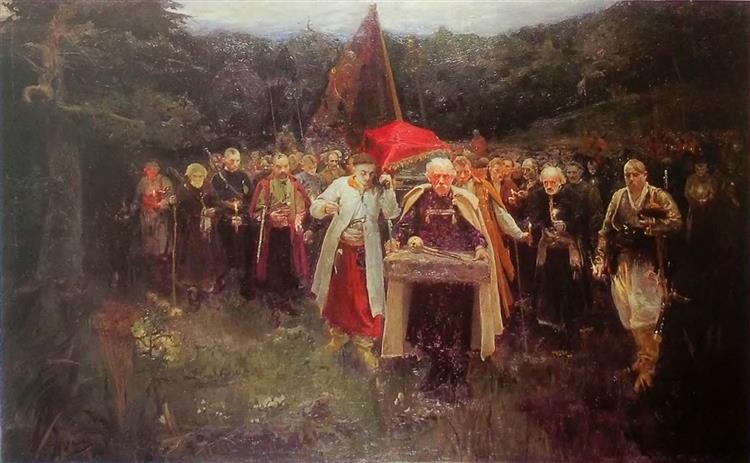 Burial of a Kish Otaman, 1900 - Александр Александрович Мурашко