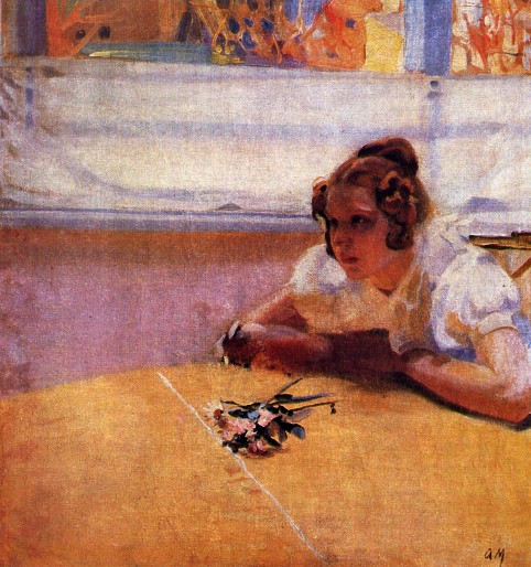 Girl at a Table, 1910 - Александр Александрович Мурашко