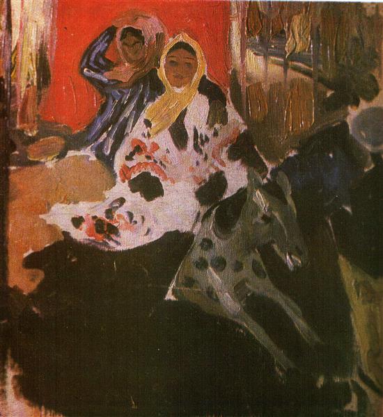 Sketch for the Painting Carousel, 1905 - Oleksandr Murashko