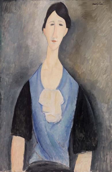 Young Woman in Blue, 1919 - Амедео Модильяни
