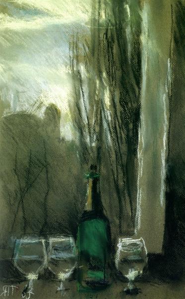 Натюрморт із зеленою пляшкою, 2005 - Тетяна Яблонська