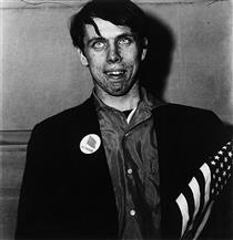 Patriotic Young Man with a Flag - Diane Arbus