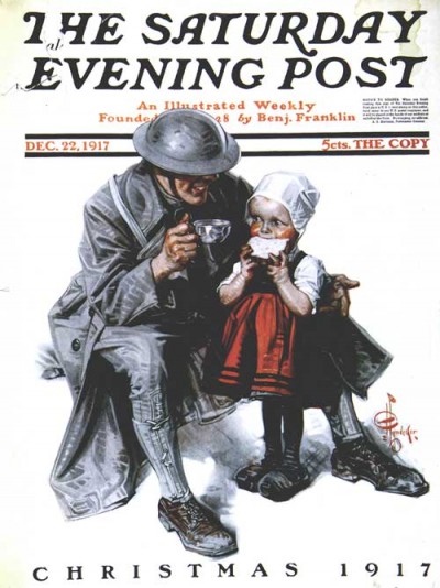 a Soldier’s Christmas, by J. C. Leyendecker. Saturday Evening Post Cover, December 22, 1917, 1917 - Джозеф Кристиан Лейендекер