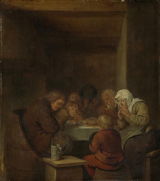 Het Gebed Voor De Maaltijd, 1668 - Jan Miense Molenaer