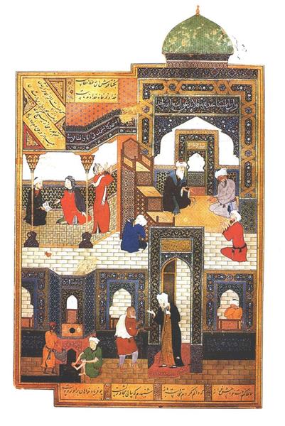 Behzad beggar at a mosque, 1488 - Kamal ud-Din Behzad