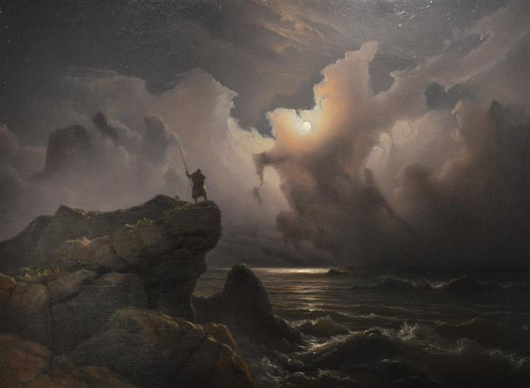 Fantasy image from the Norwegian saga era, 1850 - Knut Baade