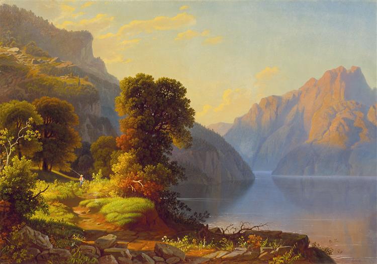 A View of a Lake in the Mountains, 1859 - Джордж Калеб Бінгем