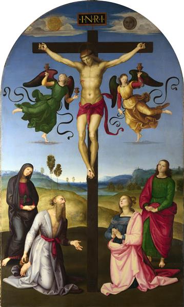 Распятие с Девой Марией, святыми и ангелами, 1502 - 1503 - Рафаэль Санти