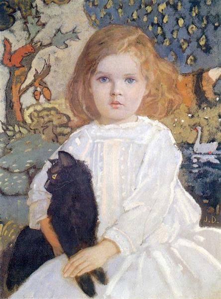 Баба і Біллі (портрет дочки художника, Вівіан), 1920 - John Duncan