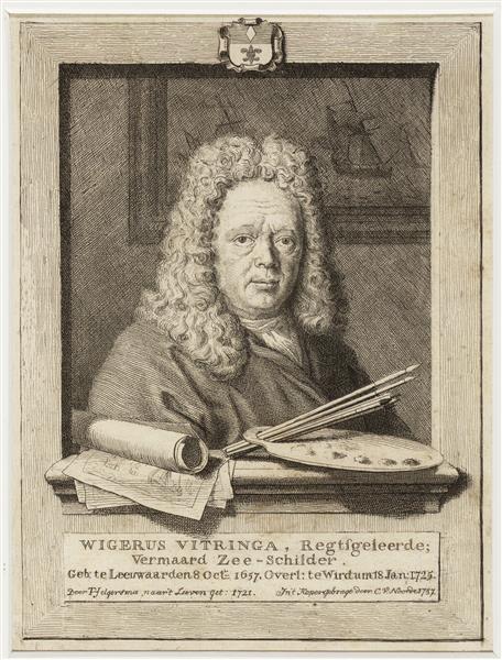 Portret Van De Friese Zeeschilder Wigerus Vitringa, 1757 - Cornelis van Noorde