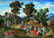 Serpentara Landscape with the Procession of the Magi - Joseph Anton Koch