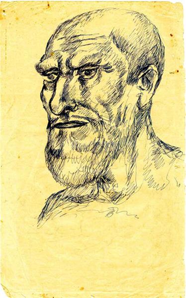 Study for a Male Head, 1956 - Sheikh Mohammed Sultan