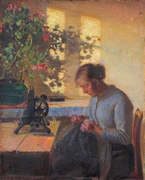 Sewing Fisherman's Wife - Anna Ancher