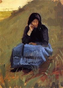 Figure Study for 'The Mission Meeting' - Anna Ancher