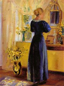 Young Woman in front of a Mirror - Anna Ancher