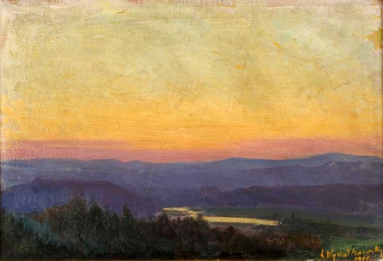 Wisła Pod Tyńcem Po Zachodzie Słońca, 1901 - Leon Wyczółkowski