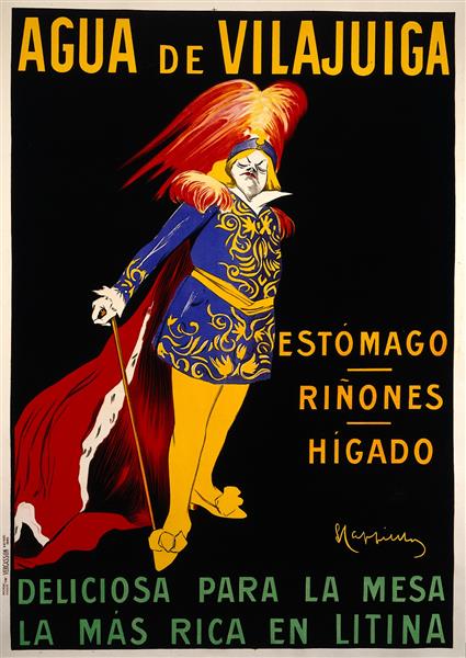A Man in Theatrical Costume Advertising Vilajuiga Mineral Wa - Leonetto Cappiello