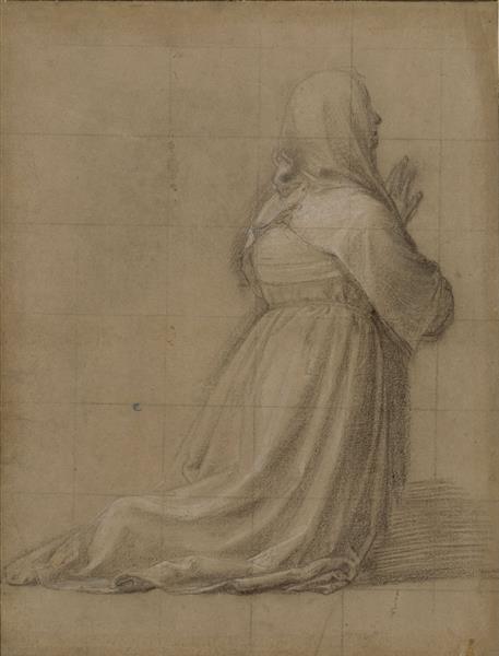 Woman Kneeling in Prayer, Seen from Behind (study for the Figure of St Catherine), 1511 - Fra Bartolommeo