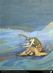 Oldman and harp - Хусейн Бехзад