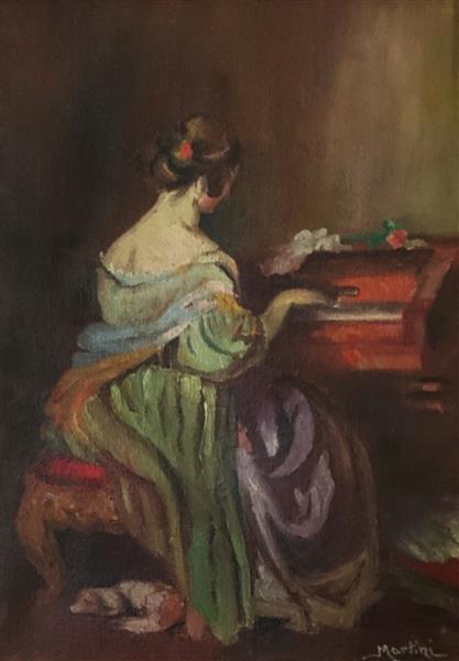 Girl playing the piano, c.1920 - c.1924 - Nikola Martinoski