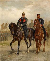 Kaiser Wilhelm I Und Kronprinz Friedrich Zu Pferde - Emil Hünten
