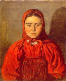 The girl in red - Nikolai Dmitriyevich Kuznetsov