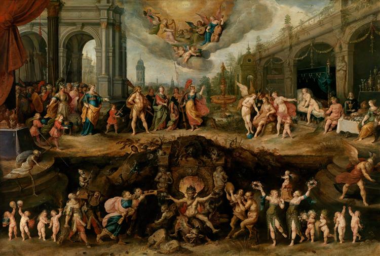 Mankind's Eternal Dilemma – The Choice Between Virtue and Vice, 1633 - Frans Francken, o Jovem