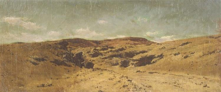 Desert Landscape with Caravan - Cesare Biseo