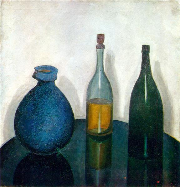 Bottles and a pitcher, 1912 - Robert Rafailowitsch Falk