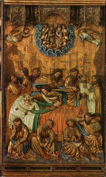 Dormition of the Mother of God from Barbara altar from the Kalanti church in Finland, c.1410 - c.1415 - Мастер Франке