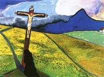 Cross in a Landscape - Marianne von Werefkin