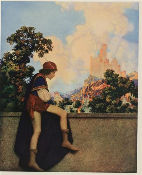 The Knave of Hearts Watching Lady Violetta Depart, 1925 - Maxfield Parrish