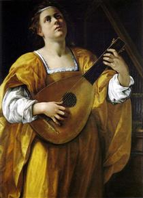Lautenspielerin / Heilige Cecilia - Artemisia Gentileschi