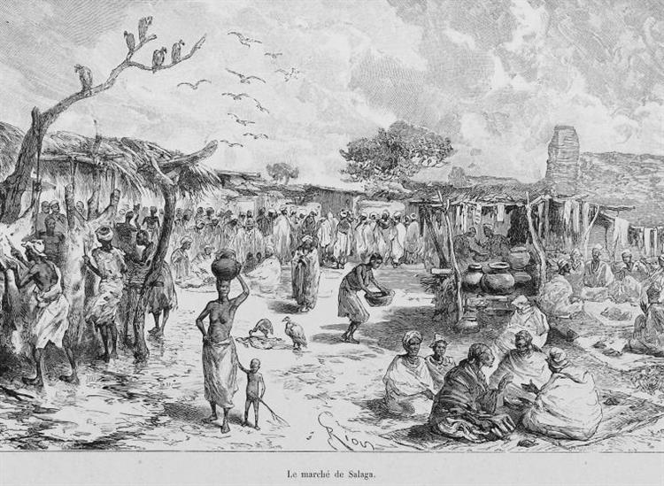 "le Marché De Salaga", 1892 - Édouard Riou