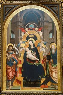 Enthroned Madonna and Child with Saints John the Baptist and John the Evangelist - Defendente Ferrari