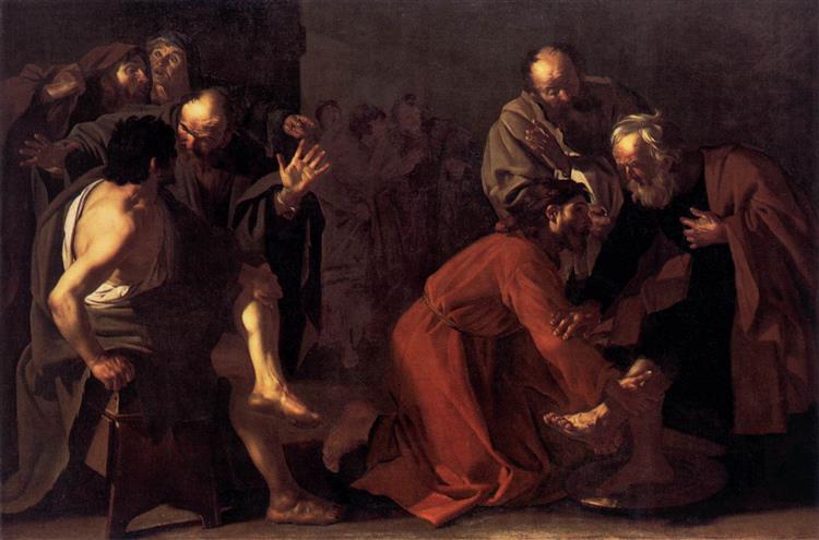 Christ Washing the Apostles Feet, 1616 - Dirck van Baburen