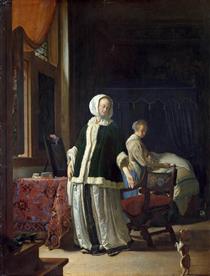 Lady at Her Toilet - Франц ван Мирис