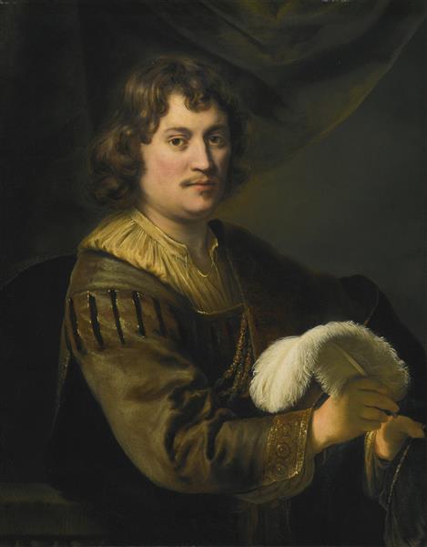 Portrait of a Man, Holding a Wite Plume, 1648 - Ferdinand Bol