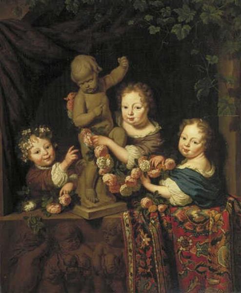 Portretgroep Van Drie Kinderen, 1690 - Михиль ван Мюссер