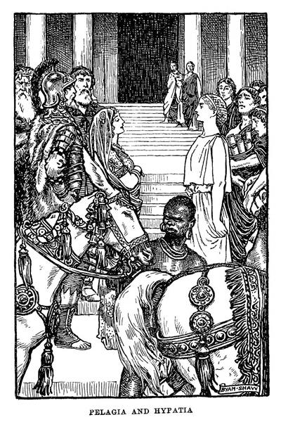 Pelagia and Hypatia. Illustration from a 1914 Edition of Charles Kingsley's 1853 Novel Hypatia, 1914 - Джон Байем Листон Шоу