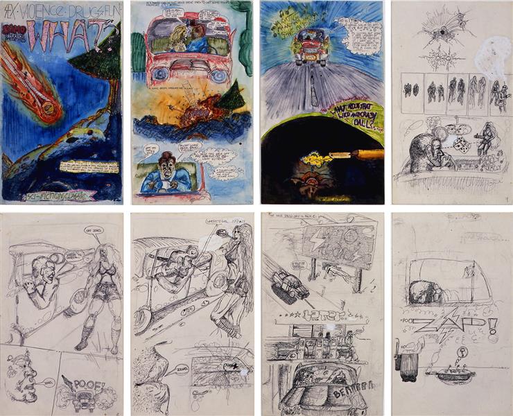 The Comic Book (Series of 8 Drawings), 1978 - Jean-Michel Basquiat