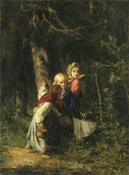 Peasant Girls in the Forest, 1877 - Алексей Иванович Корзухин