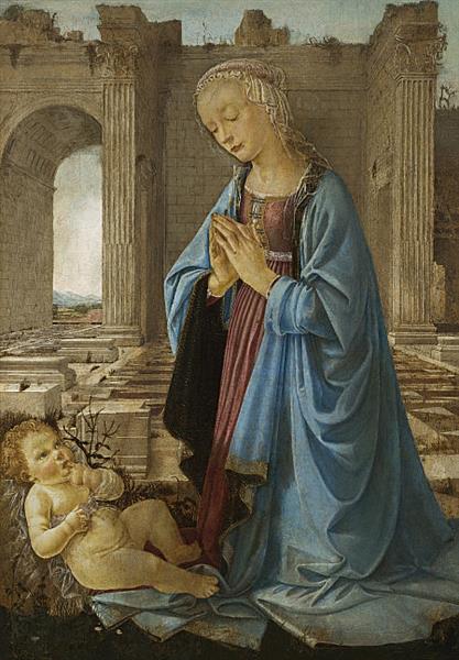 Adoration of the Child (The Ruskin Madonna) - Andrea del Verrocchio